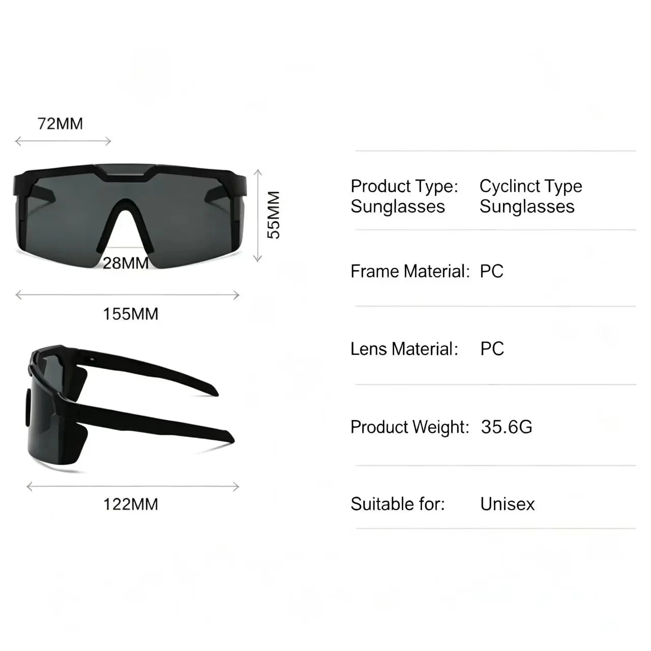Unisex Oversize Frame Aviator Safety Sunglasses - Bold Style, All Seasons Men'S Accessories, Gifts for Him, Unique Gifts for Man, Ideal for Cycling, Driving