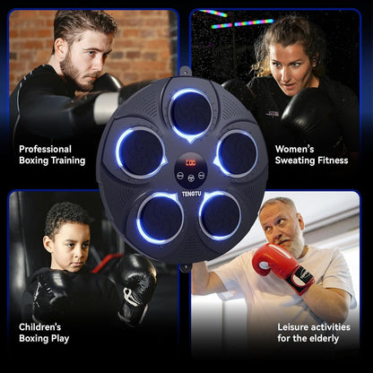 Musical Boxing Machine, Rechargeable Bluetooth Boxing Equipment Punching Bag, Intelligent Boxing Target, for Men Women Boxing Training, Vent Emotions, with Boxing Glove