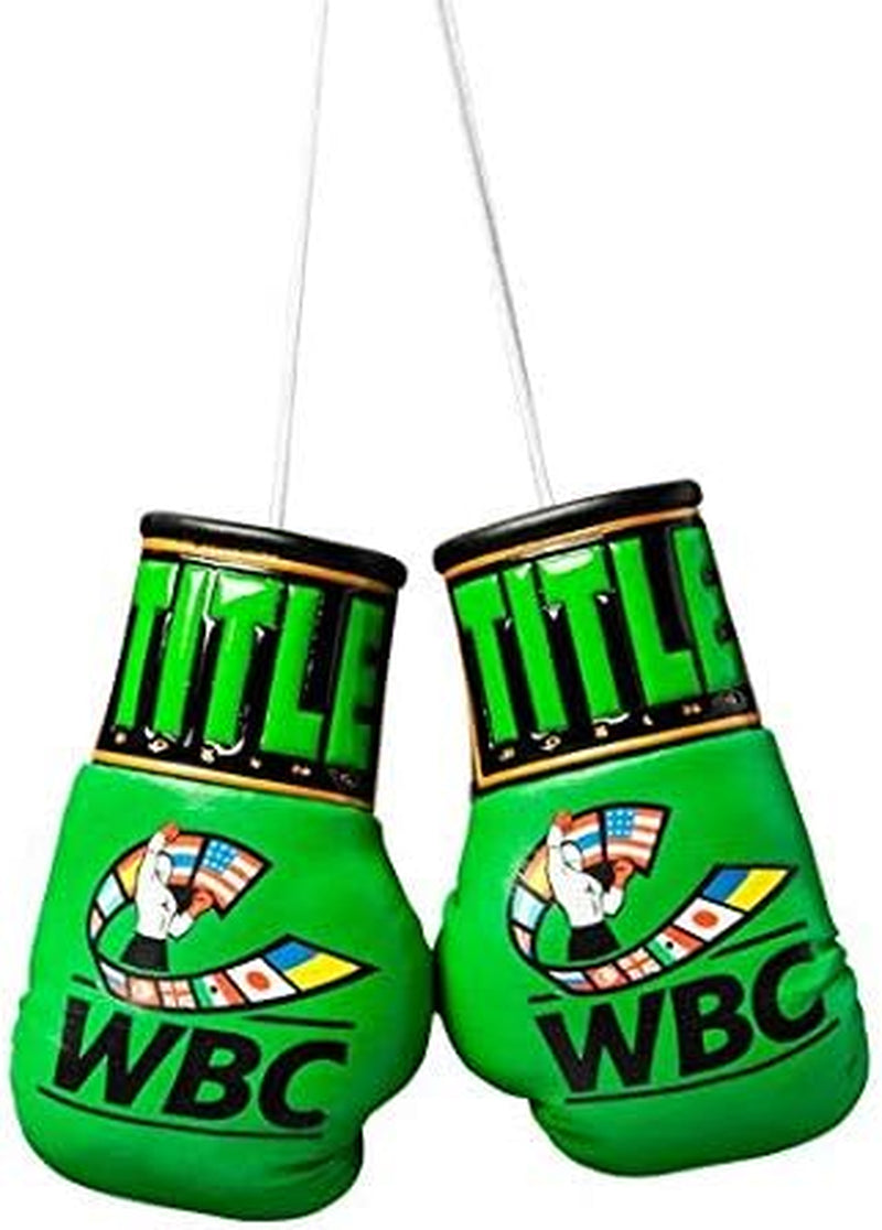 WBC 5" Mini Boxing Gloves - Pair, Green - Mini Boxing Glove Keychain, Boxing Accessories, Boxing Gift
