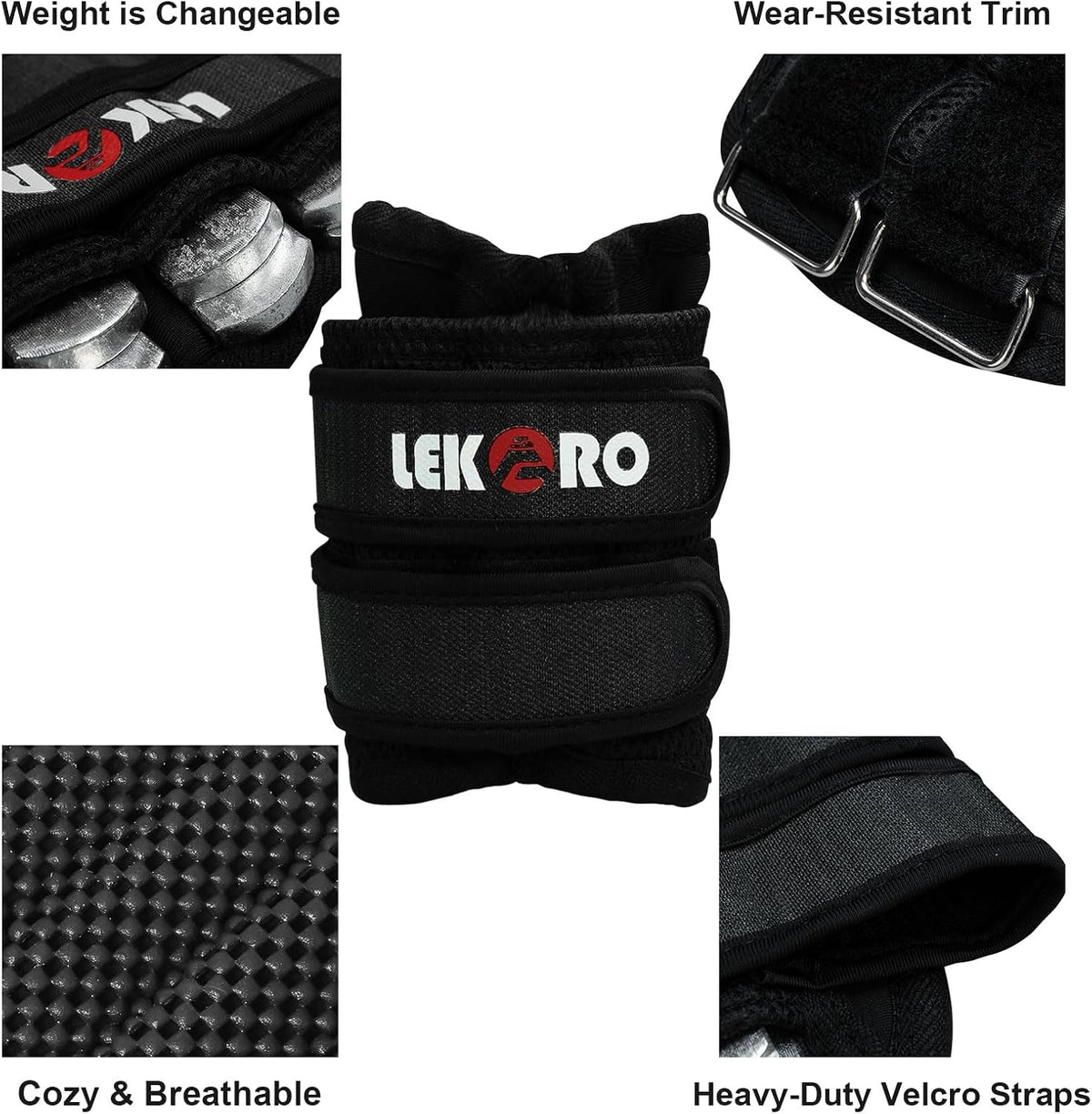Ankle Weights Wrist Weights for Men Women, 1 Pair Adjustable Removable Steel Weighted Plates Arm Leg Weights for Walking Running Pilates, Fitness Weights