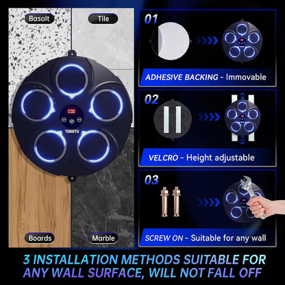 Musical Boxing Machine, Rechargeable Bluetooth Boxing Equipment Punching Bag, Intelligent Boxing Target, for Men Women Boxing Training, Vent Emotions, with Boxing Glove