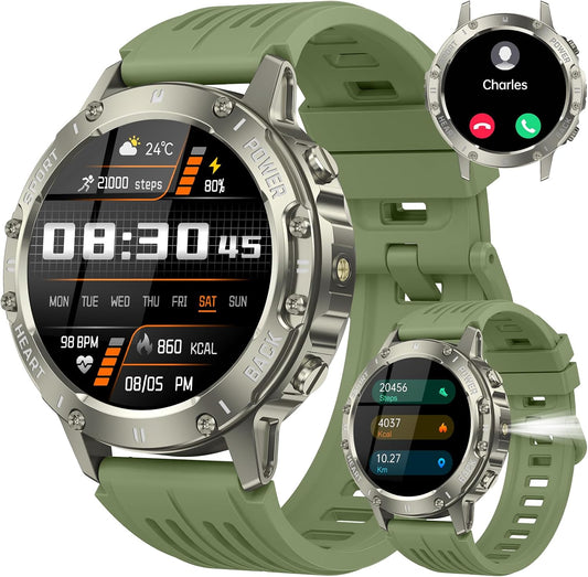 Fitness Watch, Fitness Tracker with Heart Rate Monitor Tracker, IP68 Waterproof Smartwatches Ios (GN)