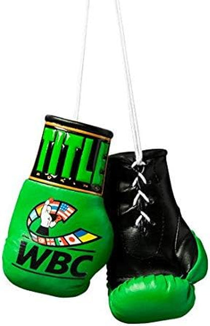 WBC 5" Mini Boxing Gloves - Pair, Green - Mini Boxing Glove Keychain, Boxing Accessories, Boxing Gift