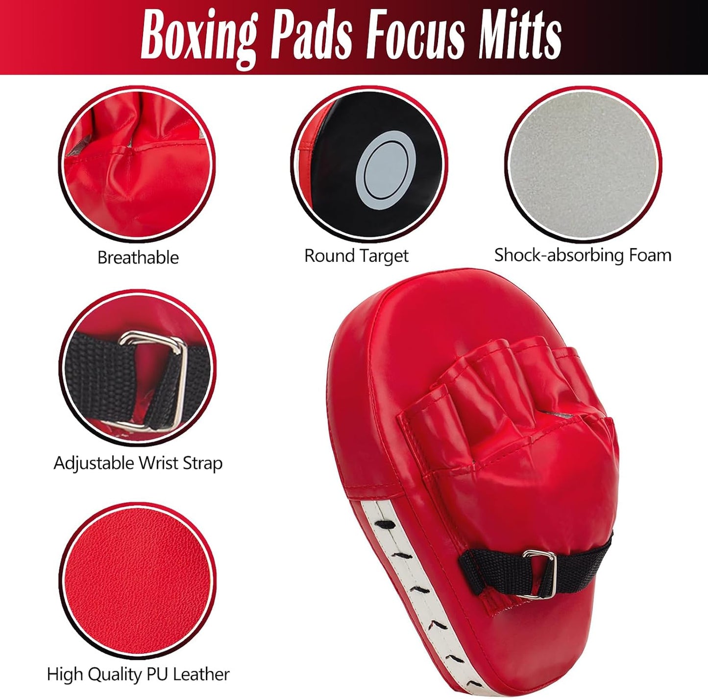 3-In-1 Kids Boxing Gloves and Punching Mitts Set, Boxing Pads with Boxing Reflex Ball, Kids Boxing Equipment Set for MMA Training, Muay Thai, Karate, Taekwondo