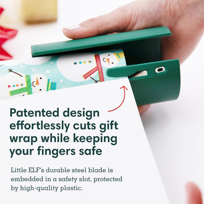 Wrapping Paper Cutter (2-Pack) | as Seen on Shark Tank | Made in USA | Green | Holiday Gift Wrap Paper Roll Holder and Cutter